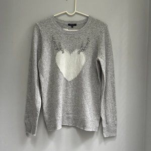 RW&CO Knit Heart Sweater Jewel Detail Brand New with tags W Large